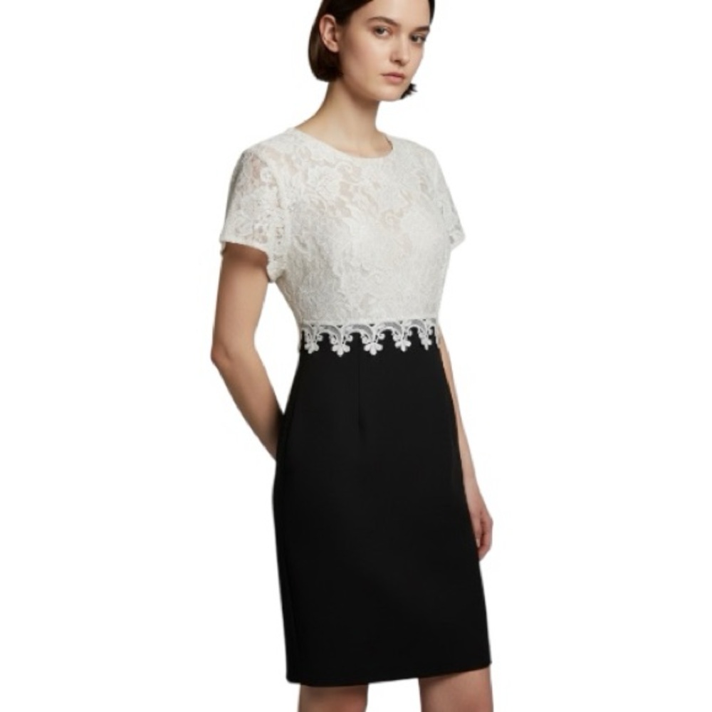 VTG 90s Gunne Sax Jessica McClintock Black White Lace Dress NWT NOS HoCo